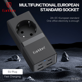 Πολύπριζο Earldom es-Sc21, 1 Way, cee 7/3, 2 х usb f, 2 x usb-c, 1m., Μαυρο - 40521
