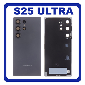Γνήσια Original Samsung Galaxy S25 Ultra (SM-S938B, SM-S938B/DS)  Rear Back Battery Cover + Camera Lens Πίσω Κάλυμμα Καπάκι Πλάτη Μπαταρίας + Τζαμάκι Κάμερας Jet Black Μαύρο GH82-36353G (Service Pack By Samsung)
