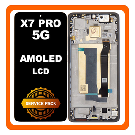 Γνήσια Original Xiaomi Poco X7 Pro 5G (2412DPC0AG, 2412DPC0AI) AMOLED Display Screen Assembly Οθόνη + Touch Screen Digitizer Μηχανισμός Αφής + Frame Bezel Πλαίσιο Σασί Yellow Κίτρινο 56000100O1000 (Service Pack By Xiaomi)