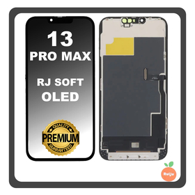 HQ OEM Συμβατό Με Apple iPhone 13 Pro Max (A2643, A2484) RJ SOFT OLED LCD Display Screen Assembly Οθόνη + Touch Screen Digitizer Μηχανισμός Αφής With IC Removable Black Μαύρο (Premium A+)