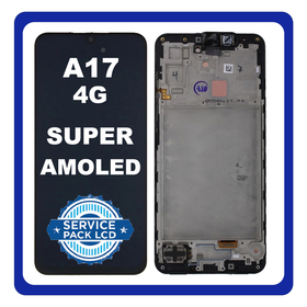Γνήσια Original Samsung Galaxy A17 4G (SM-A175F, SM-A175F/DS)​ Super AMOLED LCD Display Screen Assembly Οθόνη + Touch Screen Digitizer Μηχανισμός Αφής Black Μαύρο GH82-38527A​ (Service Pack By Samsung)