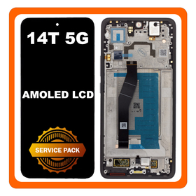 Γνήσια Original Xiaomi 14T 5G (2406APNFAG) AMOLED LCD Display Screen Assembly Οθόνη + Touch Screen Digitizer Μηχανισμός Αφής + Frame Bezel Πλαίσιο Σασί Black Μαύρο 5600030N12A00 (Service Pack By Xiaomi)