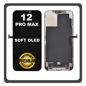 HQ OEM Συμβατό Με Apple iPhone 12 Pro Max, iPhone 12 ProMax (A2411, A2342) SOFT OLED LCD Display Screen Assembly Οθόνη + Touch Screen Digitizer Μηχανισμός Αφής Black Μαύρο (Premium A+)