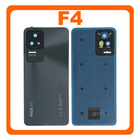 Γνήσια Original Xiaomi Poco F4 (22021211RG, 22021211RI) Rear Back Battery Cover Πίσω Κάλυμμα Καπάκι Πλάτη Μπαταρίας + Camera Lens​ Τζαμάκι Κάμερας Tarnish Μαύρο 56000RL11R00 (Service Pack By Xiaomi)