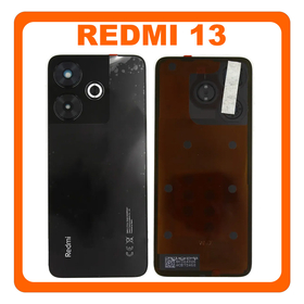 Γνήσια Original Xiaomi Redmi 13 (2404ARN45A, 24040RN64Y) Rear Back Battery Cover Πίσω Κάλυμμα Καπάκι Πλάτη Μπαταρίας + Camera Lens Τζαμάκι Κάμερας Black Μαύρο 5600010N19E00 (Service Pack By Xiaomi)