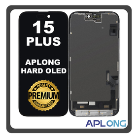 HQ OEM Συμβατό Με iPhone 15 Plus, iPhone 15+ (A3094, A2847) APLONG HARD OLED LCD Display Screen Assembly Οθόνη + Touch Screen Digitizer Μηχανισμός Αφής Black Μαύρο (Premium A+) (Lifetime Warranty Για Συνεργατες B2B)