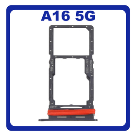 Γνήσια Original Samsung Galaxy A16 5G (SM-A166B, SM-A166B/DS) SIM Card Tray + Micro SD Tray Slot Υποδοχέας Βάση Θήκη Κάρτας SIM Black Μαύρο GH98-49822A (Service Pack By Samsung)