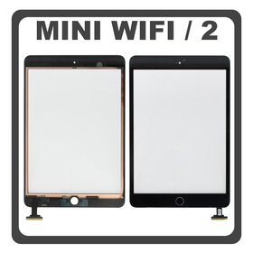 iPad mini Wi-Fi (A1432, iPad2,5), iPad mini 2 (A1489, A1490) Touch Panel Screen Digitizer Μηχανισμός Αφής + Fingerprint Button Black Μαύρο (Ref By Apple)