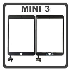 iPad mini 3 (A1599, A1600), Touch Panel Screen Digitizer Μηχανισμός Αφής Black Μαύρο With Adhesive Tape (Ref By Apple)