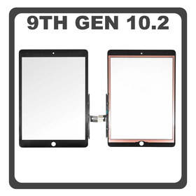iPad 10.2 (2021),iPad 9th Gen (A2603, A2604) Touch Screen DIgitizer Μηχανισμός Αφής Τζάμι + Adhesive Tape Space Gray Μαύρο (Ref By Apple)