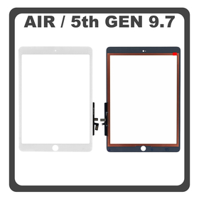 iPad Air (A1474 A1475 A1476), iPad 9.7 (2017), Ipad 5th Gen (A1822, A1823) Touch Panel Screen Digitizer Μηχανισμός Αφής White Άσπρο (Ref By Apple)