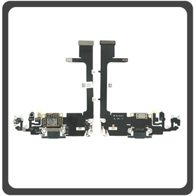Original For Γνήσιο Για​ iPhone 11 Pro (A2215, A2160) Charging Dock Connector Lightning Flex With Board Καλωδιοταινία Κονέκτορας Φόρτισης + Microphone Μικρόφωνο Dark Green Πράσινο (Pulled)