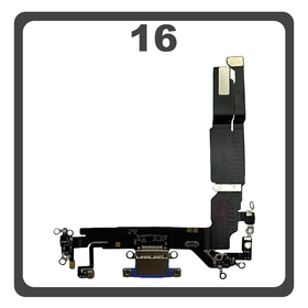 Γνήσια Original For Apple iPhone 16, iPhone16 (A3287, A3081) Charging Dock Connector Type C​ Flex Καλωδιοταινία Κονέκτορας Φόρτισης + Microphone Μικρόφωνο Ultramarine Μπλε Pulled