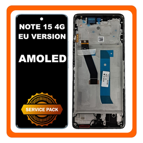 Γνήσια Original Xiaomi Redmi Note 15 4G (2510DRA23E) EU Version AMOLED LCD Display Screen Assembly Οθόνη + Touch Screen Digitizer Μηχανισμός Αφής + Frame Bezel Πλαίσιο Σασί Blue Μπλε 560003000P700 (Service Pack By Xiaomi)