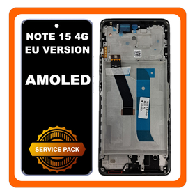 Γνήσια Original Xiaomi Redmi Note 15 4G (2510DRA23E) EU Version AMOLED LCD Display Screen Assembly Οθόνη + Touch Screen Digitizer Μηχανισμός Αφής + Frame Bezel Πλαίσιο Σασί Black Purple Μωβ 560004000P700 (Service Pack By Xiaomi)