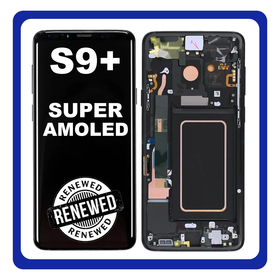 Γνήσια Original Samsung Galaxy S9 Plus (SM-G965F) Οθόνη LCD Display Screen + Touch Screen DIgitizer Μηχανισμός Αφής + Frame Πλαίσιο Black GH97-21691A (Renewed)