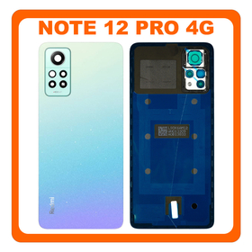 Γνήσια Original Xiaomi Redmi Note 12 Pro 4G (‎2209116AG, 2209116AG) Rear Back Battery Cover Πίσω Καπάκι Πλάτη Μπαταρίας + Camera Lens Τζαμάκι Κάμερας Star Blue Μπλε 5600050K6A00 (Service Pack By Xiaomi)