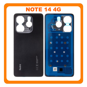HQ OEM Συμβατό Με Xiaomi Redmi Note 14 4G (24117RN76G, 24117RN76O) Rear Back Battery Cover Πίσω Καπάκι Πλάτη Μπαταρίας Black Μαύρο (Premium A+)