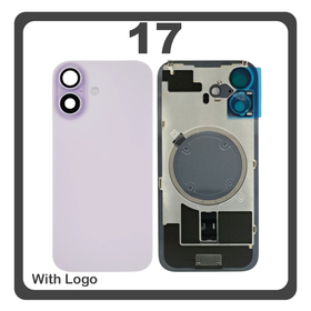 HQ OEM Συμβατό Με Apple 17 (A3520, A3258) Rear Back Battery Cover Πίσω Κάλυμμα Καπάκι Πλάτη Μπαταρίας + Metal Plate + Camera Lens Τζαμάκι Κάμερας Purple Μωβ (Premium A+)