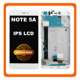 Γνήσιο Original Xiaomi Redmi Note 5A (MDI6S) Οθόνη LCD Display Screen + Touch Screen Digitizer Μηχανισμός Οθόνης Αφής + Frame Bezel Πλαισιο White 560410006033 (Service Pack By Xiaomi)