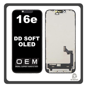 HQ OEM Συμβατό Με iPhone 16e , iPhone16 e (A3212, A3409) DD SOFT OLED LCD Display Screen Assembly Οθόνη + Touch Screen Digitizer Μηχανισμός Αφής Black Μαύρο (Premium A+)