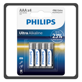 Philips Ultra Αλκαλικές Μπαταρίες AAA 1.5V 4τμχ LR03E4B/10