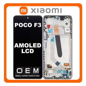 HQ OEM Συμβατό Με Xiaomi Poco F3 5G (M2012K11AG) AMOLED LCD Display Screen Assembly Οθόνη + Touch Screen Digitizer Μηχανισμός Αφής + Frame Bezel Πλαίσιο Σασί Deep Ocean Blue Μπλε (Premium A+)