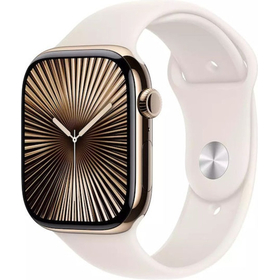 Apple Watch Series 10 46mm Gold Titanium Starlight Sport Band + Cellular m/l eu
