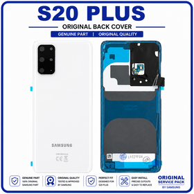 Γνήσια Original Samsung Galaxy S20 Plus (SM-G985, SM-G985F, SM-G985F/DS) Rear Back Battery Cover Πίσω Κάλυμμα Καπάκι Πλάτη Μπαταρίας White Άσπρο GH82-22032B GH82-21634B​ (Service Pack by Samsung)