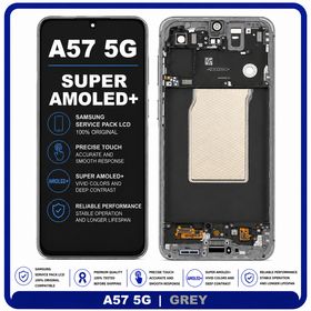 Original Samsung Galaxy A57 5G (SM-A576B, SM-A576B/DS) Super AMOLED+  LCD Οθόνη + Touch Screen Digitizer + Frame Gray GH82-39285A