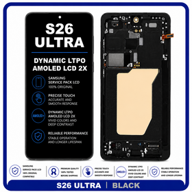 Original Samsung Galaxy S26 Ultra (SM-S948B, SM-S948B/DS) Dynamic LTPO AMOLED 2X LCD + Touch Screen Digitizer + Frame Black GH82-38877A