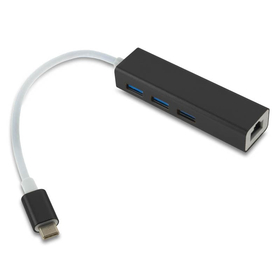 Type-c 3.0 hub x3 + Gigabit Ethernet Black Metal