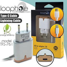 Loophole ac Adapter Type-c & Lightning Gold