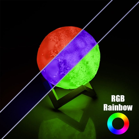Διακοσμητική 3d Λάμπα "σελήνη" (Rgb)
