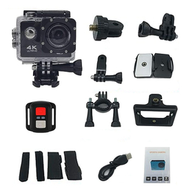 Action Camera 4k Ultra hd με Χειριστήριο Black