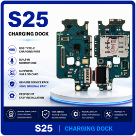 Γνήσια Original Samsung Galaxy S25 (SM-S931B, SM-S931B/DS) USB Type-C Charging Dock Connector Flex Sub Board, Καλωδιοταινία Υπό Πλακέτα Φόρτισης + Microphone Μικρόφωνο + Sim Reader GH96-18238A (Service Pack By Samsung)